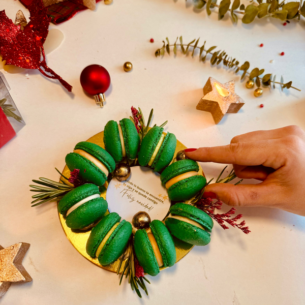 Corona de Macarons - Verde Navidad
