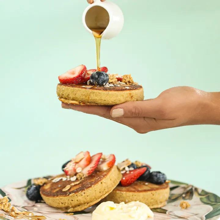 Pancakes de Avena y Fresas